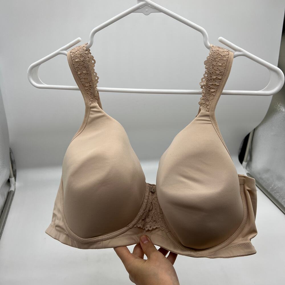 Breezies Luxe Lace Wirefree T-Shirt Bra Sunbeige 44 C